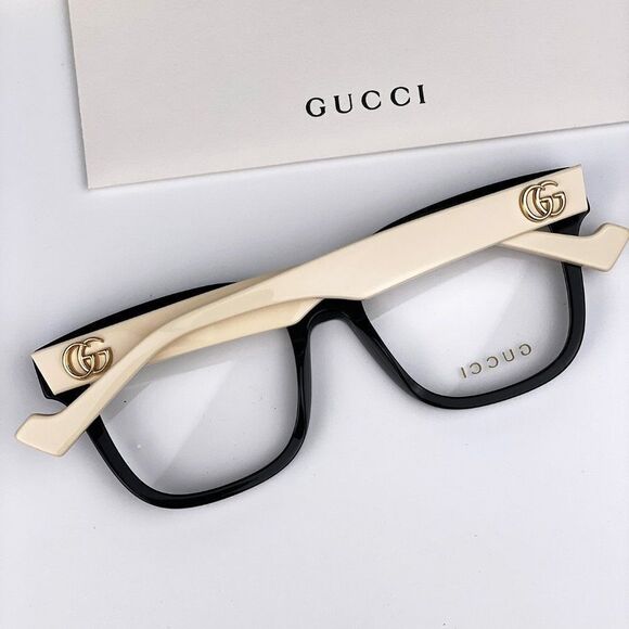 NEW Gucci GG0958O 005 Black White Square Unisex Eyeglasses - Picture 6 of 11